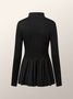Tops Plain Printemps Urbain Polyester à Haute Élasticité Quotidien Manches Longues x-ligne Régulier pour Femmes
