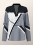Blouse Femmes Géométrique Printemps Urbain Polyester Quotidien Coupe Régulière 1 * Top Manches Longues Régulier