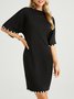 Robes Femmes Élégant Unicolore Automne Micro-élasticité Quotidien Coupe Régulière Jersey Demi Manche Ligne T