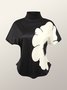 T-shirts Floral Été Élégant Léger Quotidien Manches Courtes Régulier Ligne T Élasticité moyenne pour Femmes