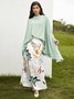 Jupes Femmes Floral Printemps / Automne Élégant Polyester Micro-élasticité Coupe Régulière Faire la navette S-Doubler Sirène