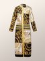 Robes Ethnique Été Urbain Polyester Naturel Aucune élasticité Quotidien Ample Robe Chemise pour Femmes