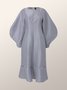 Robes Femmes Rayé Printemps / Automne Élégant Aucune élasticité Coupe Régulière Maxi Col Rond Jupe Sirène Non