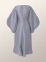 Robes Femmes Rayé Printemps / Automne Élégant Aucune élasticité Coupe Régulière Maxi Col Rond Jupe Sirène Non