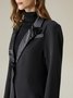 Blazers Plain Printemps / Automne Élégant Polyester Naturel Micro-élasticité Quotidien Long Ligne X pour Femmes