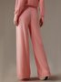 Pantalons Femmes Plain Printemps / Automne Urbain Naturel Aucune élasticité Quotidien Ample Pantalon droit Droit