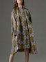 Robes Géométrique Printemps / Automne Urbain Polyester Taille Haute Coupe Régulière Court Col Rond Ligne X pour Femmes