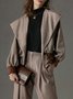 Blousons Femmes Printemps / Automne Urbain Chevrons Polyester Micro-élasticité Quotidien Ample Col Châle Régulier