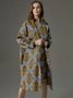 Robes Géométrique Printemps / Automne Urbain Polyester Taille Haute Coupe Régulière Court Col Rond Ligne X pour Femmes