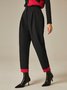 Pantalon long urbain à coupe régulière et à blocs de couleurs pour femmes