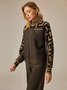 Pulls Géométrique Hiver Urbain Acrylique Poids lourd Micro-élasticité Ample Manches Longues Droit pour Femmes