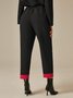 Pantalon long urbain à coupe régulière et à blocs de couleurs pour femmes