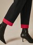 Pantalon long urbain à coupe régulière et à blocs de couleurs pour femmes