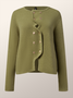 Cardigans Plain Printemps / Automne Urbain Naturel Aucune élasticité Quotidien Coupe Régulière Manches Longues Régulier pour Femmes