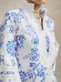 Robes Floral Printemps / Automne Vacances Polyester Coupe Régulière Manche extra-longue Droit Régulier Non Ceinture pour Femmes
