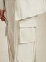 Cargo Pantalons Plain Printemps / Automne Urbain Naturel Quotidien Coupe Régulière Long Régulier Poche Couture pour Femmes