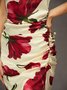 Robes Floral Été Élégant Polyester Aucune élasticité Coupe Régulière Sans Manches Top Débardeur Ligne X pour Femmes