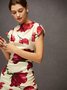 Robes Floral Été Élégant Polyester Aucune élasticité Coupe Régulière Sans Manches Top Débardeur Ligne X pour Femmes