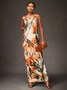 Robes Abstrait Été Simple Quotidien Serré Sans Manches S-Ligne Jupe hanche Non pour Femmes