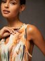 Robes Abstrait Été Simple Quotidien Serré Sans Manches S-Ligne Jupe hanche Non pour Femmes