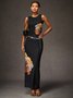 Robes Floral Été Élégant Léger Quotidien Maxi Sans Manches Droit Non pour Femmes