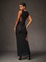 Robes Floral Été Élégant Léger Quotidien Maxi Sans Manches Droit Non pour Femmes