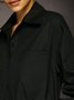 Robes Plain Printemps / Automne Urbain Coton Aucune élasticité Ample Maxi Régulier Robe Chemise pour Femmes
