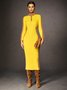 Robes Pulls Plain Automne Urbain Viscose Aucune élasticité Quotidien Collant Régulier Non pour Femmes