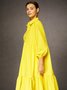 Robes Décontracté Plain Été Coton Manche Ballon Naturel Aucune élasticité Maxi Droit pour Femmes