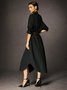 Robes Plain Printemps / Automne Urbain Coton Aucune élasticité Ample Maxi Régulier Robe Chemise pour Femmes