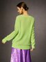 Pulls Femmes Floral Printemps / Automne Élégant Acrylique Quotidien Ample Col Rond Régulier Droit