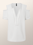 Chemisiers1 Plain Été Urbain Polyester Quotidien Coupe Régulière Manches Courtes Régulier Régulier pour Femmes