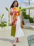 Robes Floral Été Vacances Taille Haute Quotidien Coupe Régulière Col Rond Ligne X Régulier pour Femmes