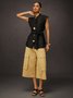 Mode Pantalons Femmes Décontracté Plain Été Taille Haute Micro-élasticité Coupe Régulière en Mélangé de Coton Régulier Poche Couture