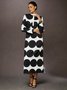 Robes Femmes Pois Polka Printemps / Automne Urbain Polyester Aucune élasticité Quotidien Ample Maxi Droit