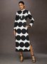 Robes Femmes Pois Polka Printemps / Automne Urbain Polyester Aucune élasticité Quotidien Ample Maxi Droit