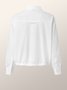 Chemisier uni Automne Urbain Polyester Micro-élasticité Manches longues Ligne H Col de Chemise Régulier pour Femme