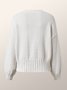 Pull Plain Simple Automne Quotidien Ample Manches Longues Col Rond O-Ligne Régulier pour Femmes