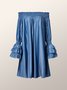 Robes Plain Automne Vacances Naturel Quotidien Ample Manches Longues Droit Régulier pour Femmes
