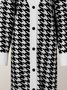 Pull Manteau Femmes Pied-de-poule Automne Élégant Col V Naturel Quotidien Droit Régulier Élasticité moyenne