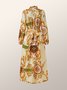 Robes Femme Floral Automne Elé Polyester Micro-élasticité Naturelle Coupe Normale Longue X-Line