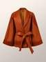 Pardessus Femmes Rayé Hiver Élégant Polyester Naturel Poids lourd Aucune élasticité Quotidien Manches 3/4
