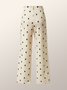 Mode Pantalons Pois Polka Automne Urbain Polyester Naturel Ample Faire la navette Long Régulier pour Femmes