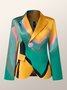 Blazer Femmes Abstrait Automne Urbain Polyester Naturel Quotidien Coupe Régulière Manches Longues Ligne X
