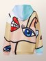Sweat-shirts Femmes Abstrait Hiver Rue Polyester Ample 1 * Top Régulier H-ligne Élasticité moyenne