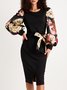 Robes Femme Plaine L'automne Élé Polyester Quotidien Midi Col Ras Du Cou S-Line Autres