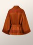 Pardessus Femmes Rayé Hiver Élégant Polyester Naturel Poids lourd Aucune élasticité Quotidien Manches 3/4