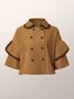 Autre Manteau Femme Bloc de Couleur Été Urbain Polyester Naturel Sans élasticité Col âle Trapèze Normal