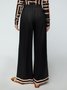 Décontracté Pantalons Femmes Rayé Décontracté Automne Quotidien Jersey Pantalon à la cheville H-ligne Régulier Élasticité moyenne