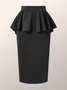 Jupe Plaine Automne Elé Polyester Poids Lourd Micro-élasticité Quotidien Serré S-Line pour Femme